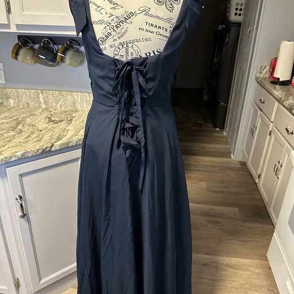 Elegant Navy Blue Women's Dress - Picture 3 of 3